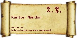Kántor Nándor névjegykártya