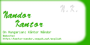 nandor kantor business card